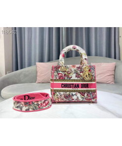 Replica Dior Medium Lady D-Life Bag M0565 Multicolor Butterfly Embroidery