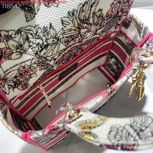 Replica Dior Medium Lady D-Life Bag M0565 Multicolor Butterfly Embroidery 4