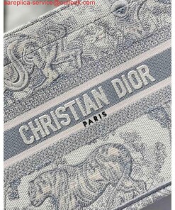 Replica Dior Book Tote M1265 Small Dior Toile De Jouy Reverse Embroidery Gray