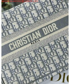 Replica Dior Book Tote M1265 Small Dior Oblique Embroidery Gray 2