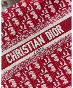 Replica Dior Book Tote M1265 Small Dior Oblique Embroidery Red 2