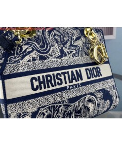Replica Dior M0565 Medium Lady D-Life Bag Blue Toile de Jouy Reverse Embroidery 2