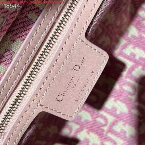 Replica Dior M0565 Medium Lady Dior Bag Natural Wicker Pink 8