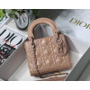 Replica Dior M0505 Mini Dior Lady Bag Nude Cannage Calfskin with Diamond Motif