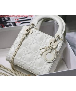 Replica Dior M0505 Mini Dior Lady Bag White Cannage Calfskin with Diamond Motif 2