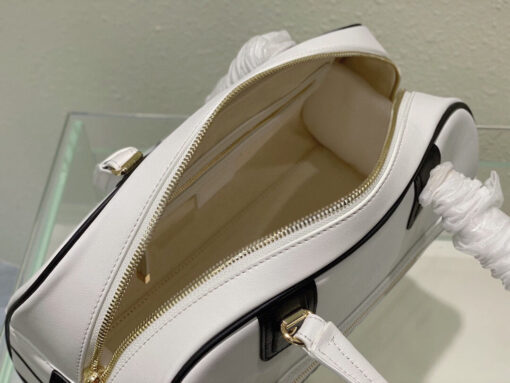 Replica Dior M6202 Medium Dior Vibe Zip Bowling Bag White Smooth Calfskin 7