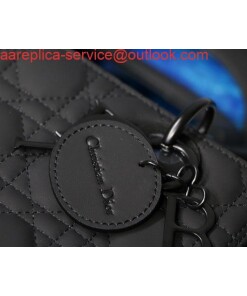 Replica Dior M0565 Medium Lady Dior Cannage Calfskin Bag Black 2