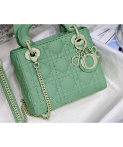 Replica Dior M0505 Mini Dior Lady Bag Green Cannage Lambskin
