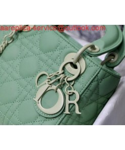 Replica Dior M0505 Mini Dior Lady Bag Green Cannage Lambskin 2