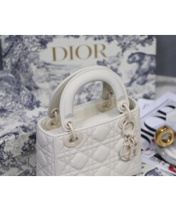 Replica Dior M0505 Mini Dior Lady Bag Latte Cannage lambskin
