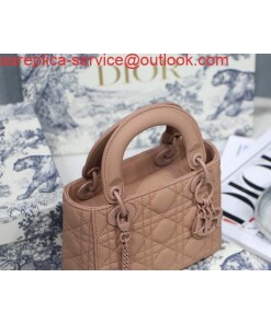 Replica Dior M0505 Mini Dior Lady Bag Cannage lambskin Tan 2