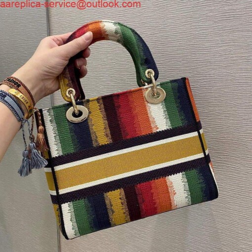 Replica Dior M0565 Medium Lady D-lite Embroidery Bag colourful 3
