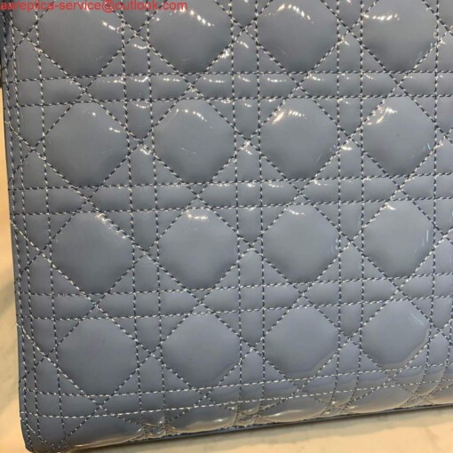 Replica Dior M0566 Large Lady Dior Cannage Calfskin Bag Blue 6
