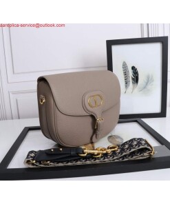 Replica Dior M9320 Large Dior Bobby Bag Warm Taupe BoxCalfskin With Blue Oblique Embroidered Strap