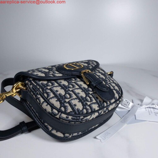 Replica Dior M9319 Dior Bobby Medium Bag Oblique Jacquard Navy Blue 5