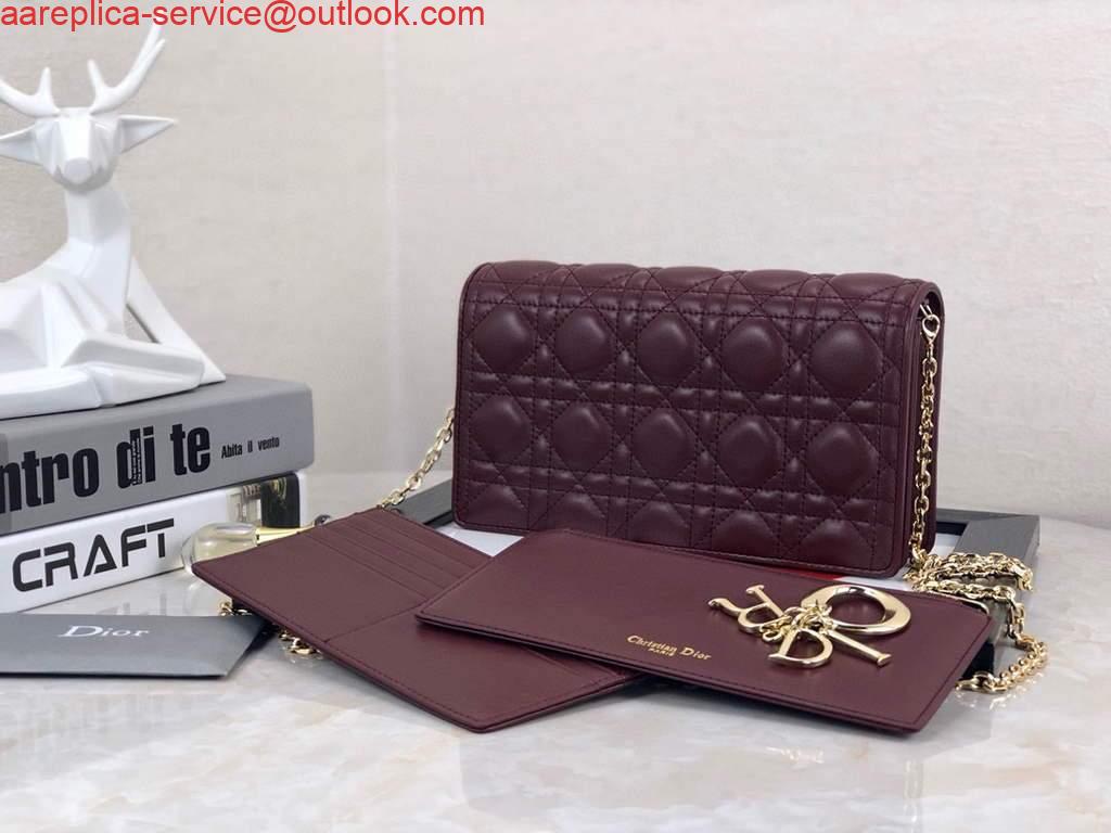 Replica Dior S0204 Lady Dior Pouch Ultramatte Cannage Calfskin Wine red 2 Replica Dior S0204 Lady Dior Pouch Ultramatte Cannage Calfskin Wine red 2