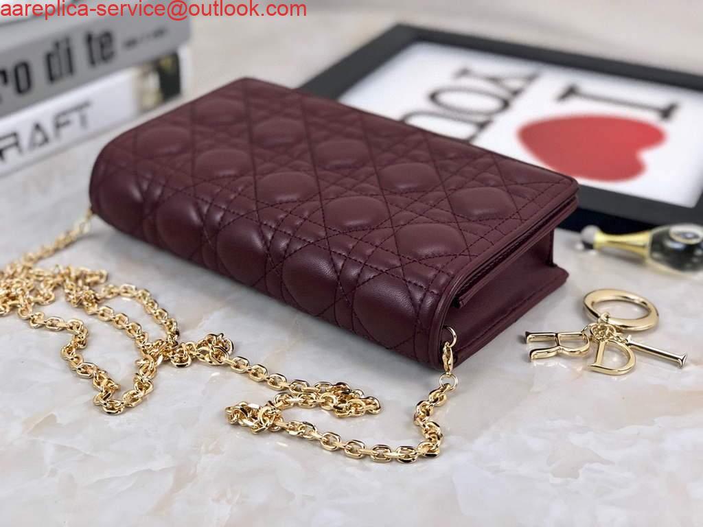 Replica Dior S0204 Lady Dior Pouch Ultramatte Cannage Calfskin Wine red 3 Replica Dior S0204 Lady Dior Pouch Ultramatte Cannage Calfskin Wine red 3