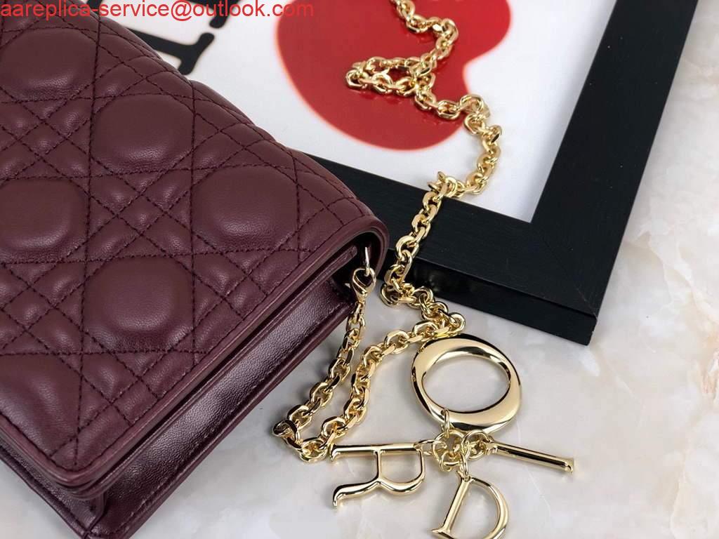 Replica Dior S0204 Lady Dior Pouch Ultramatte Cannage Calfskin Wine red 6 Replica Dior S0204 Lady Dior Pouch Ultramatte Cannage Calfskin Wine red 6