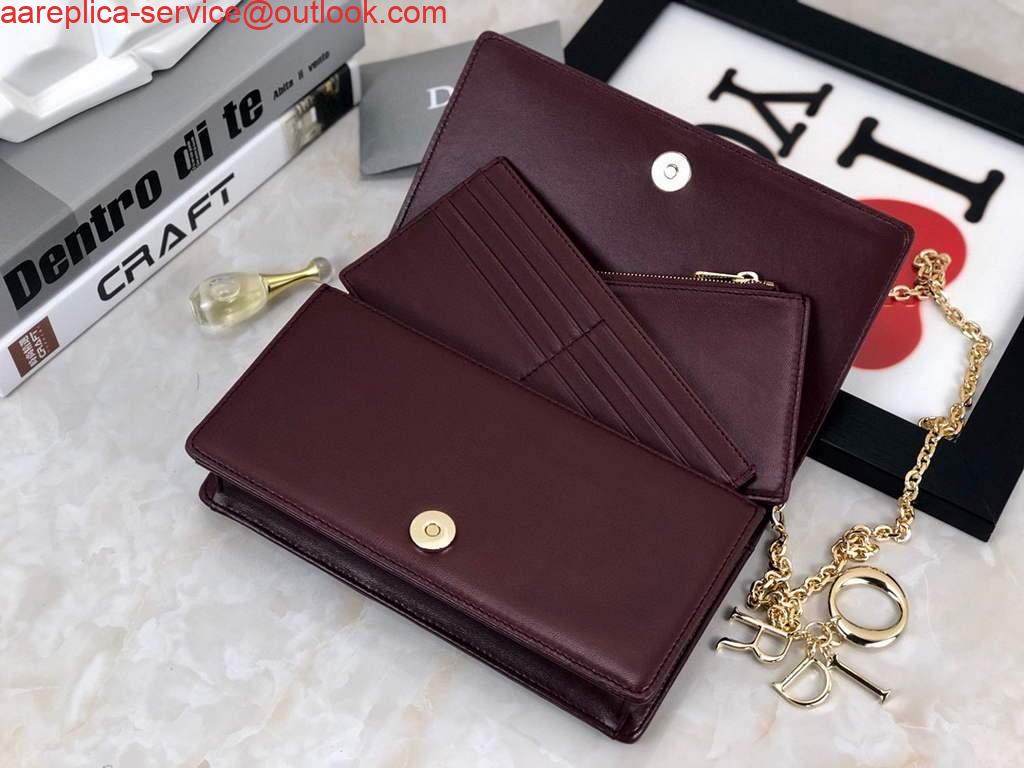 Replica Dior S0204 Lady Dior Pouch Ultramatte Cannage Calfskin Wine red 7 Replica Dior S0204 Lady Dior Pouch Ultramatte Cannage Calfskin Wine red 7