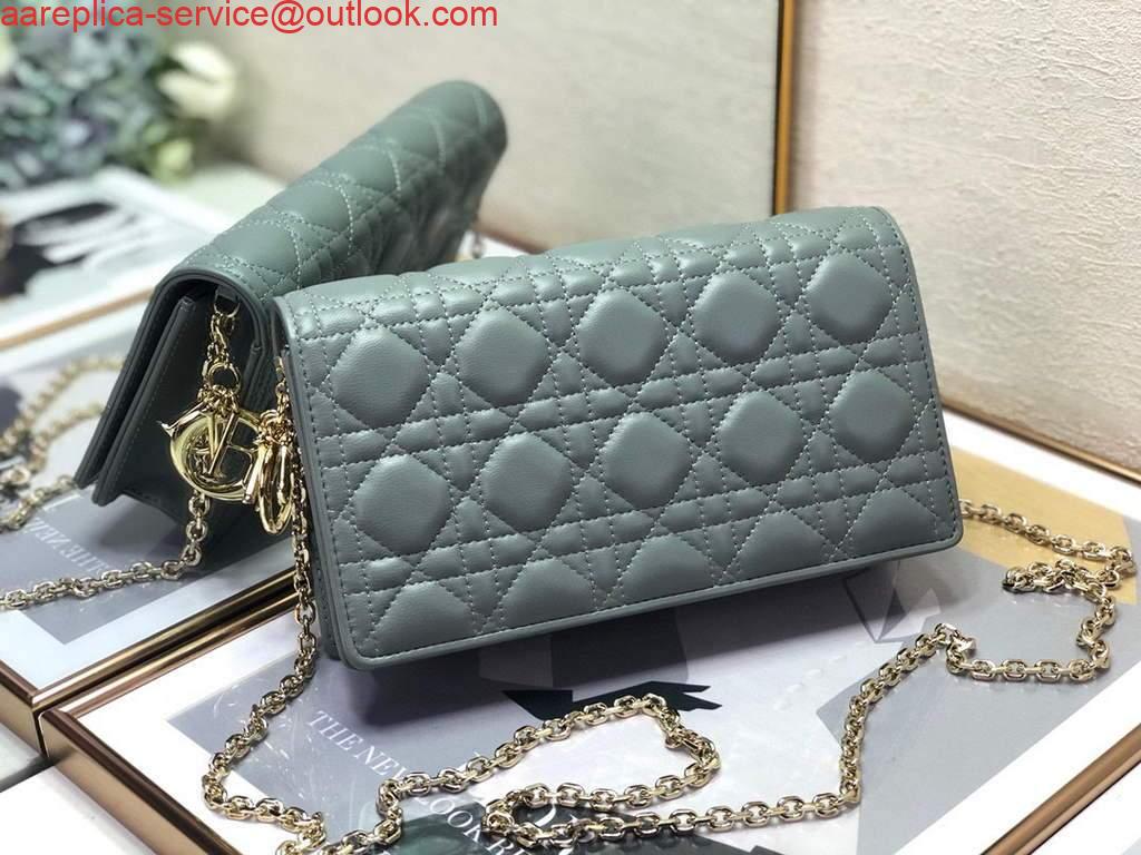 Replica Dior S0204 Lady Dior Pouch Ultramatte Cannage Calfskin Light green Replica Dior S0204 Lady Dior Pouch Ultramatte Cannage Calfskin Light green
