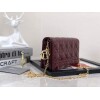 Replica Dior S0204 Lady Dior Pouch Patent Cannage Calfskin Red 10