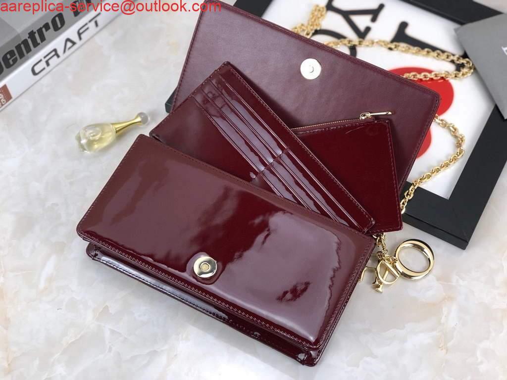 Replica Dior S0204 Lady Dior Pouch Patent Cannage Calfskin Wine Red 7 Replica Dior S0204 Lady Dior Pouch Patent Cannage Calfskin Wine Red 7