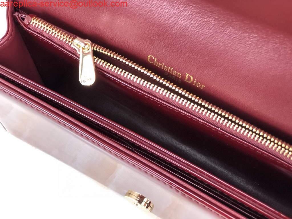 Replica Dior S0204 Lady Dior Pouch Patent Cannage Calfskin Wine Red 8 Replica Dior S0204 Lady Dior Pouch Patent Cannage Calfskin Wine Red 8