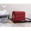 Replica Dior S0204 Lady Dior Pouch Patent Cannage Calfskin Red