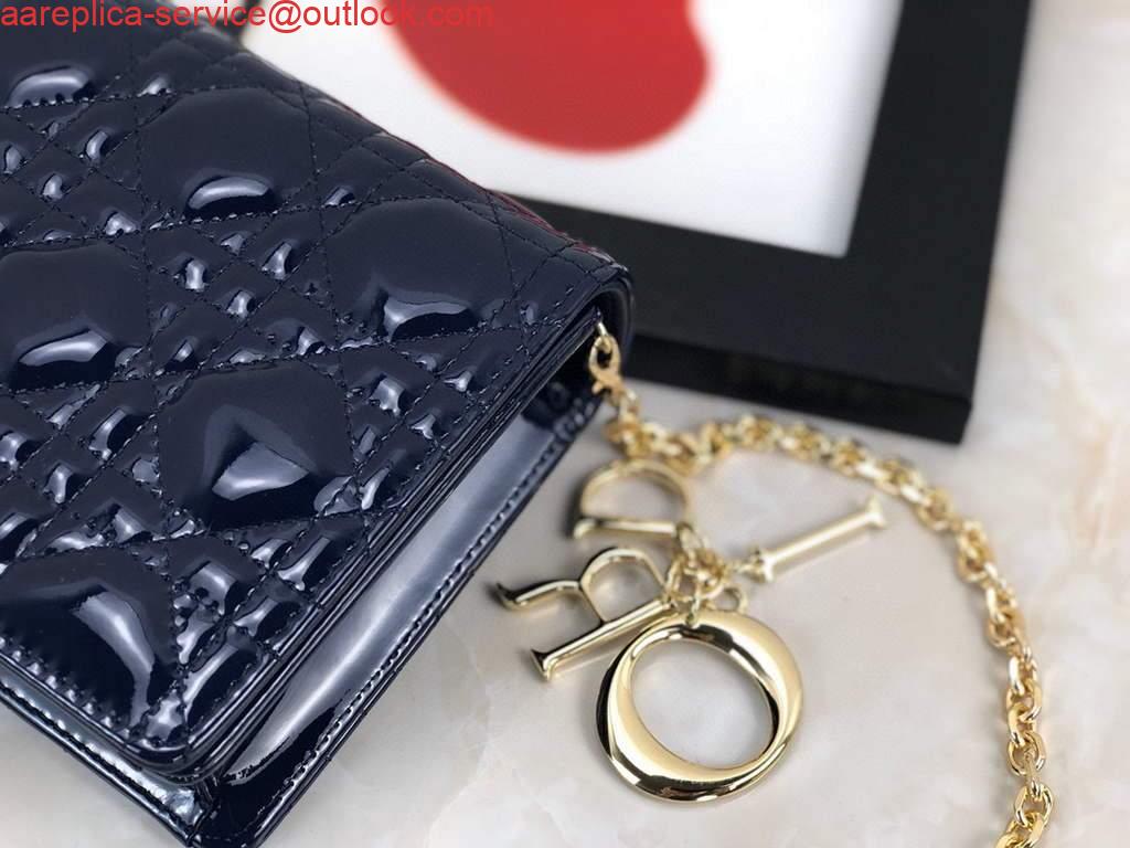 Replica Dior S0204 Lady Dior Pouch Patent Cannage Calfskin Navy Blue 6 Replica Dior S0204 Lady Dior Pouch Patent Cannage Calfskin Navy Blue 6