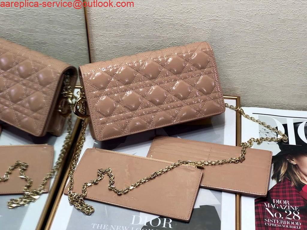 Replica Dior S0204 Lady Dior Pouch Patent Cannage Calfskin Light Pink Replica Dior S0204 Lady Dior Pouch Patent Cannage Calfskin Light Pink