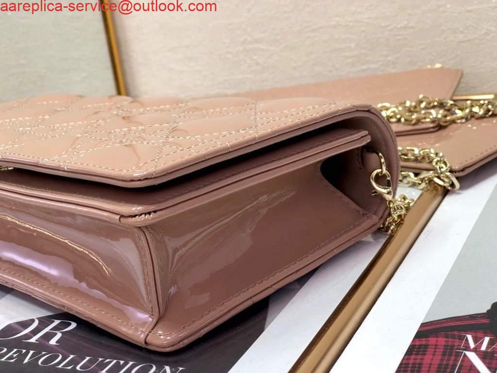 Replica Dior S0204 Lady Dior Pouch Patent Cannage Calfskin Light Pink 6 Replica Dior S0204 Lady Dior Pouch Patent Cannage Calfskin Light Pink 6