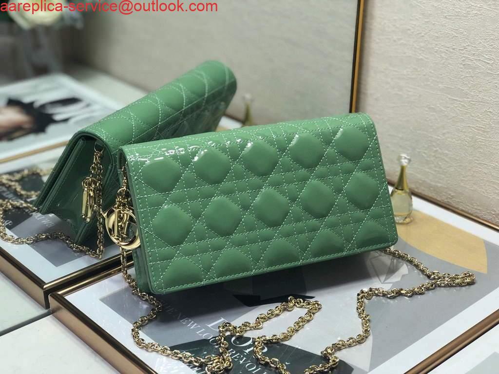 Replica Dior S0204 Lady Dior Pouch Patent Cannage Calfskin Green 2 Replica Dior S0204 Lady Dior Pouch Patent Cannage Calfskin Green 2