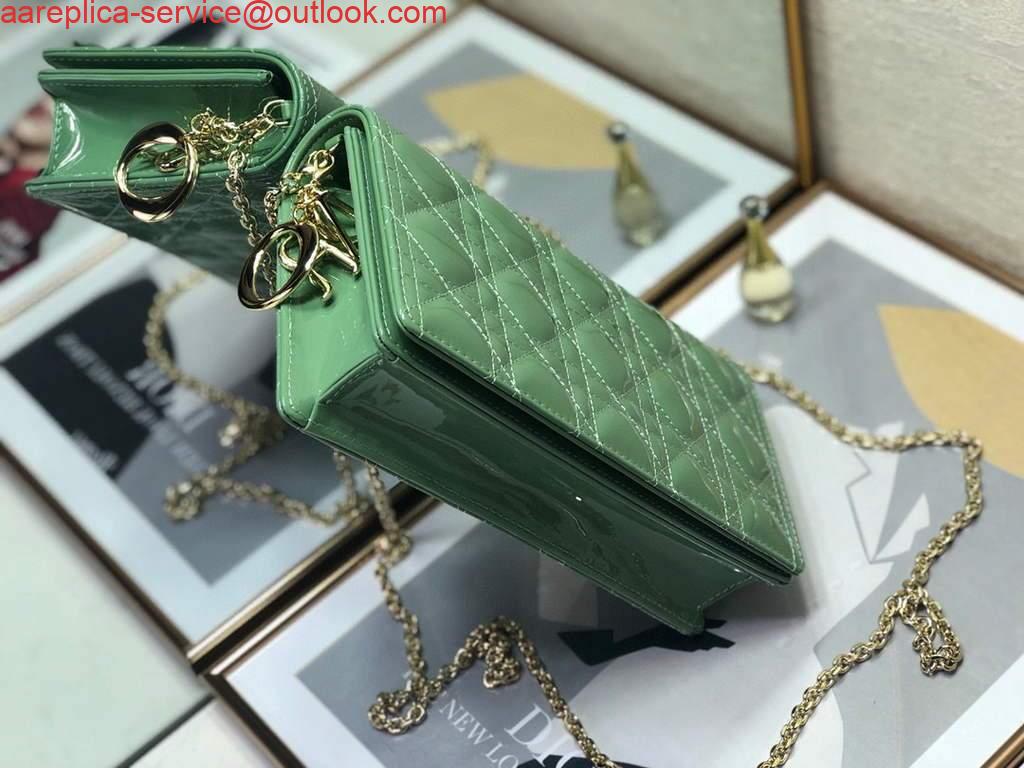 Replica Dior S0204 Lady Dior Pouch Patent Cannage Calfskin Green 3 Replica Dior S0204 Lady Dior Pouch Patent Cannage Calfskin Green 3