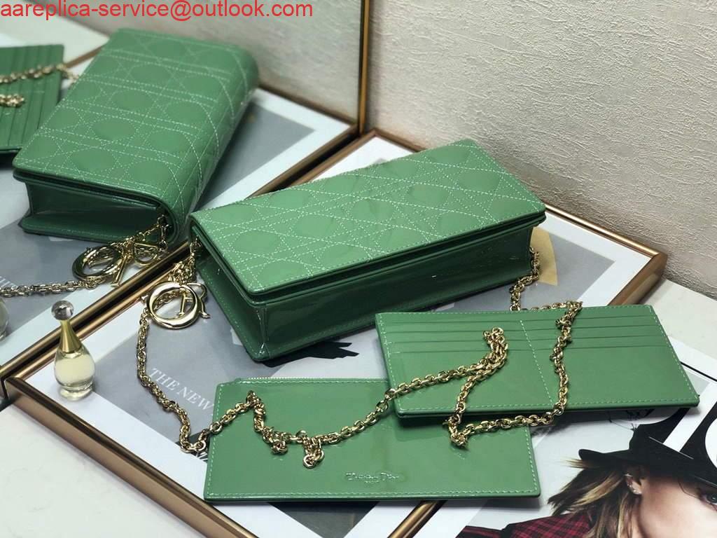 Replica Dior S0204 Lady Dior Pouch Patent Cannage Calfskin Green 4 Replica Dior S0204 Lady Dior Pouch Patent Cannage Calfskin Green 4