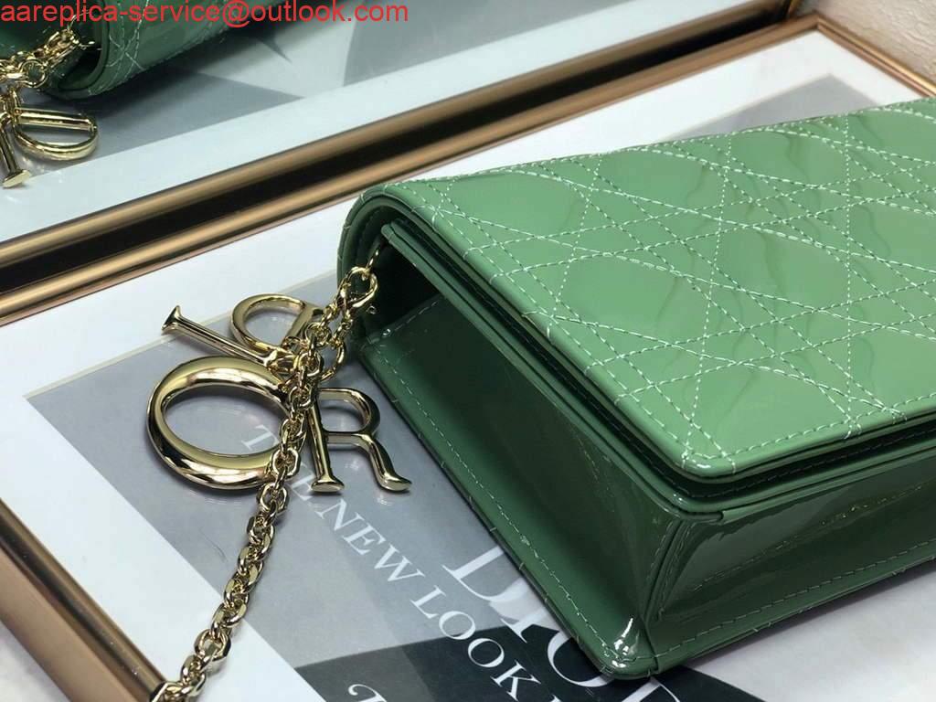 Replica Dior S0204 Lady Dior Pouch Patent Cannage Calfskin Green 5 Replica Dior S0204 Lady Dior Pouch Patent Cannage Calfskin Green 5