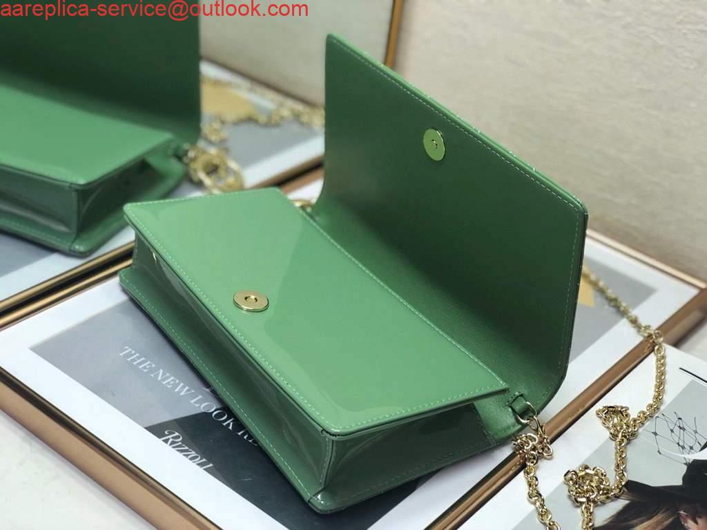 Replica Dior S0204 Lady Dior Pouch Patent Cannage Calfskin Green 6 Replica Dior S0204 Lady Dior Pouch Patent Cannage Calfskin Green 6