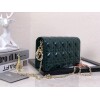 Replica Dior S0204 Lady Dior Pouch Patent Cannage Calfskin Green 9