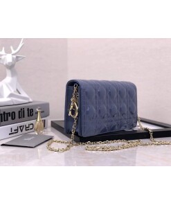 Replica Dior S0204 Lady Dior Pouch Patent Cannage Calfskin Blue Replica Dior S0204 Lady Dior Pouch Patent Cannage Calfskin Blue