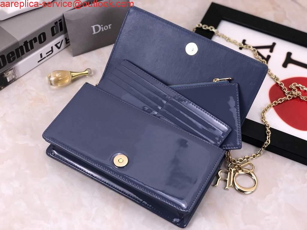 Replica Dior S0204 Lady Dior Pouch Patent Cannage Calfskin Blue 7 Replica Dior S0204 Lady Dior Pouch Patent Cannage Calfskin Blue 7