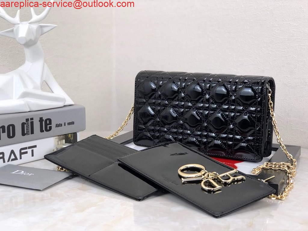 Replica Dior S0204 Lady Dior Pouch Patent Cannage Calfskin Black 4 Replica Dior S0204 Lady Dior Pouch Patent Cannage Calfskin Black 4