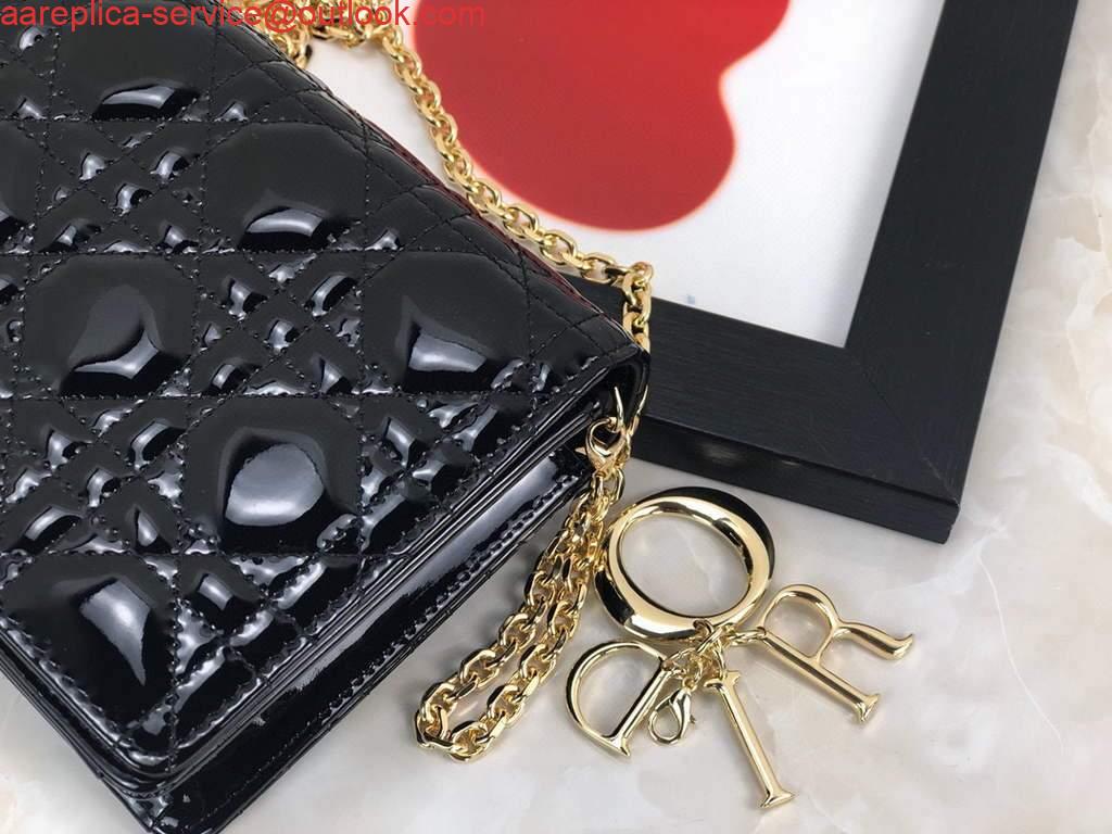 Replica Dior S0204 Lady Dior Pouch Patent Cannage Calfskin Black 5 Replica Dior S0204 Lady Dior Pouch Patent Cannage Calfskin Black 5
