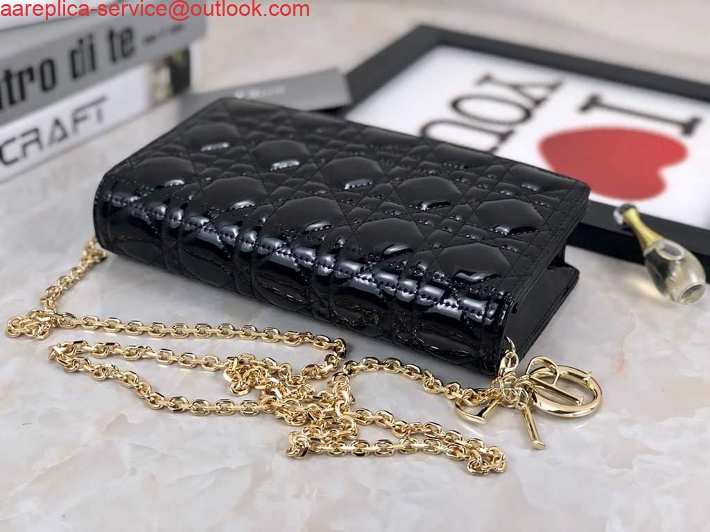 Replica Dior S0204 Lady Dior Pouch Patent Cannage Calfskin Black 6 Replica Dior S0204 Lady Dior Pouch Patent Cannage Calfskin Black 6