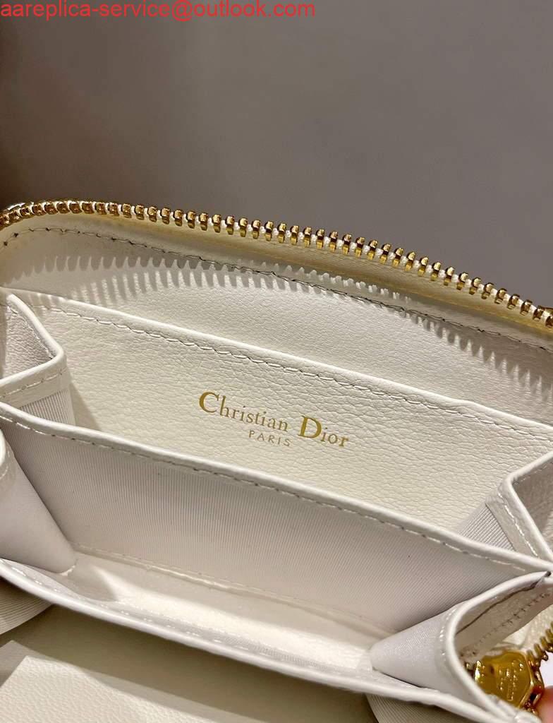 Replica Dior Caro Mini zipper clutch 5087 White 3 Replica Dior Caro Mini zipper clutch 5087 White 3