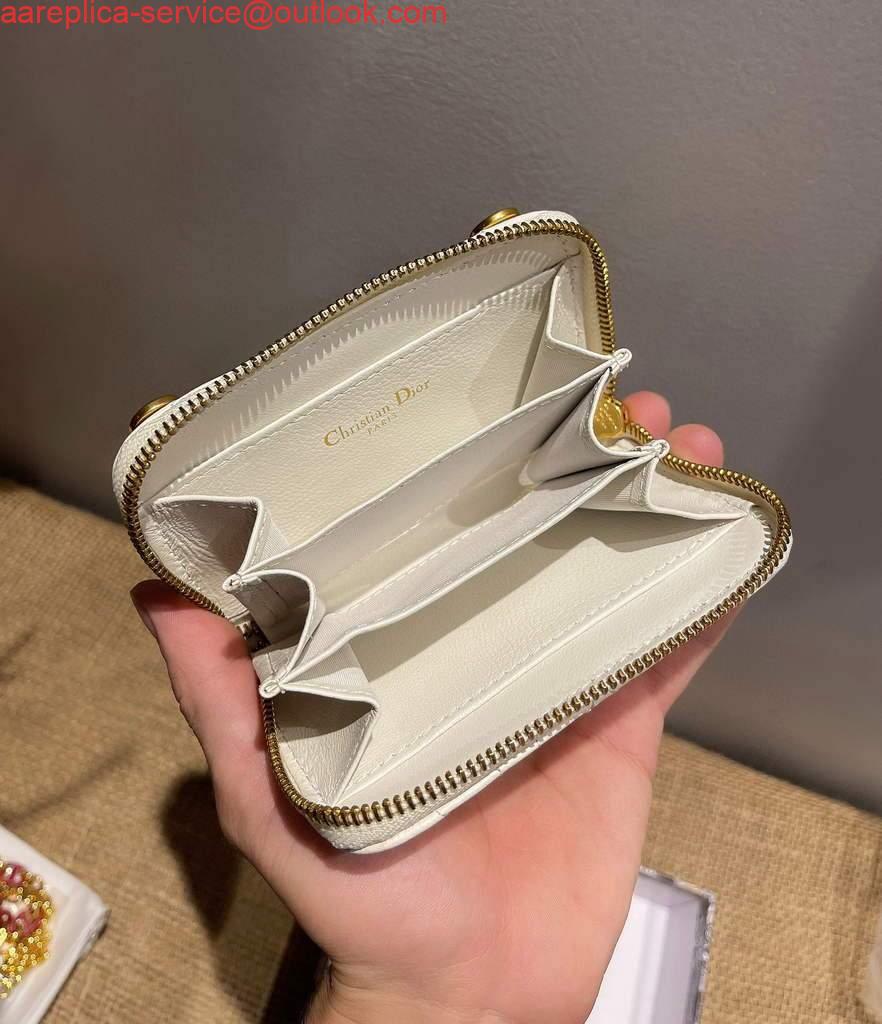Replica Dior Caro Mini zipper clutch 5087 White 4 Replica Dior Caro Mini zipper clutch 5087 White 4
