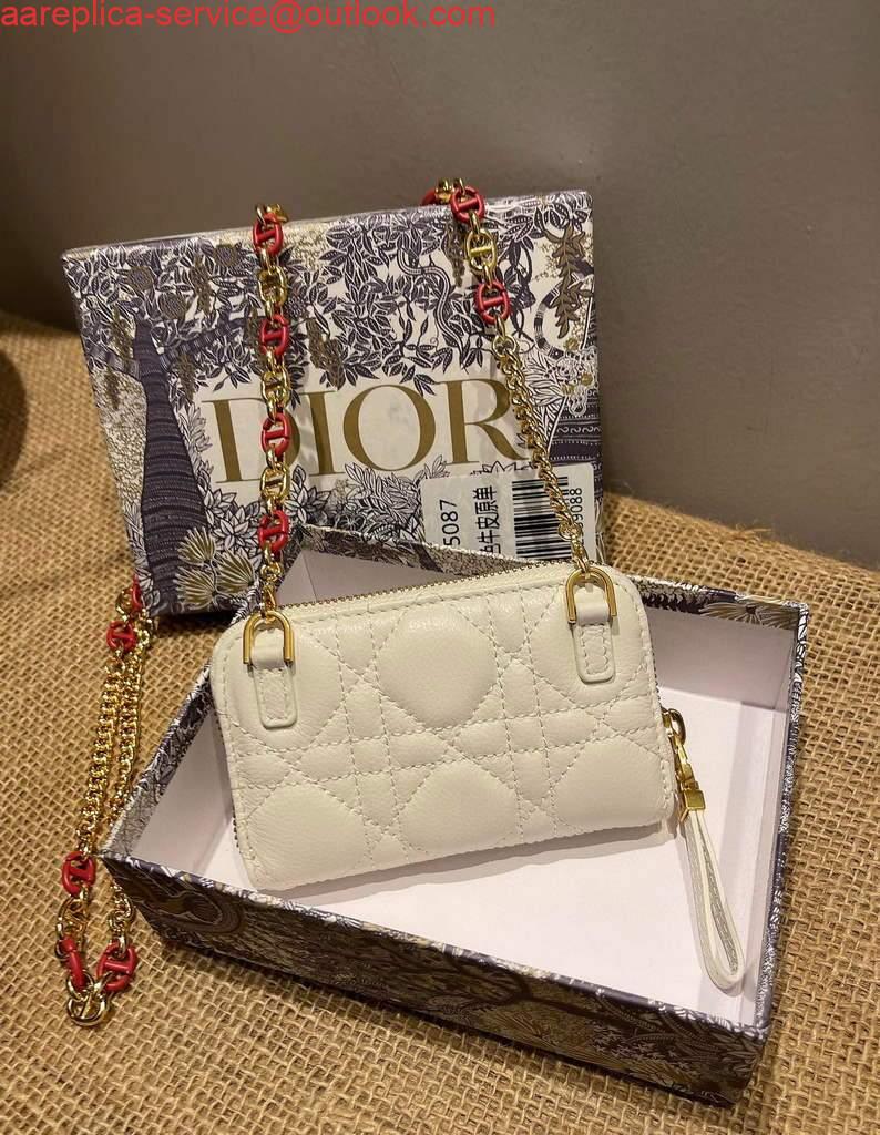 Replica Dior Caro Mini zipper clutch 5087 White 5 Replica Dior Caro Mini zipper clutch 5087 White 5