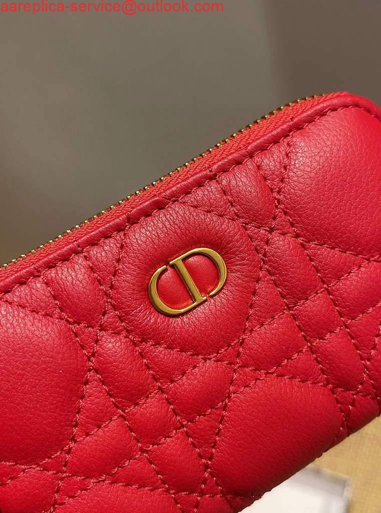 Replica Dior Caro Mini zipper clutch 5087 Red Replica Dior Caro Mini zipper clutch 5087 Red