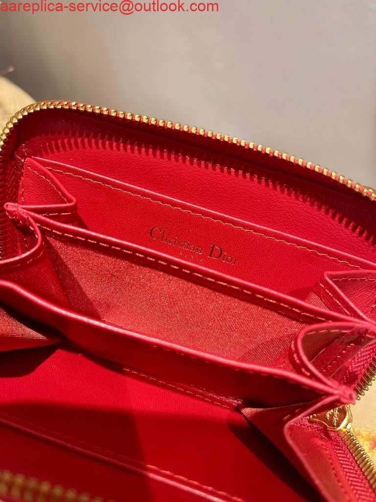 Replica Dior Caro Mini zipper clutch 5087 Red 4 Replica Dior Caro Mini zipper clutch 5087 Red 4