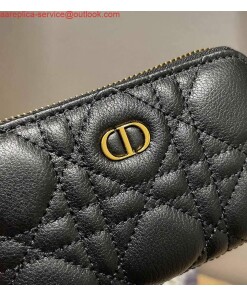 Replica Dior Caro Mini zipper clutch 5087 Black Replica Dior Caro Mini zipper clutch 5087 Black