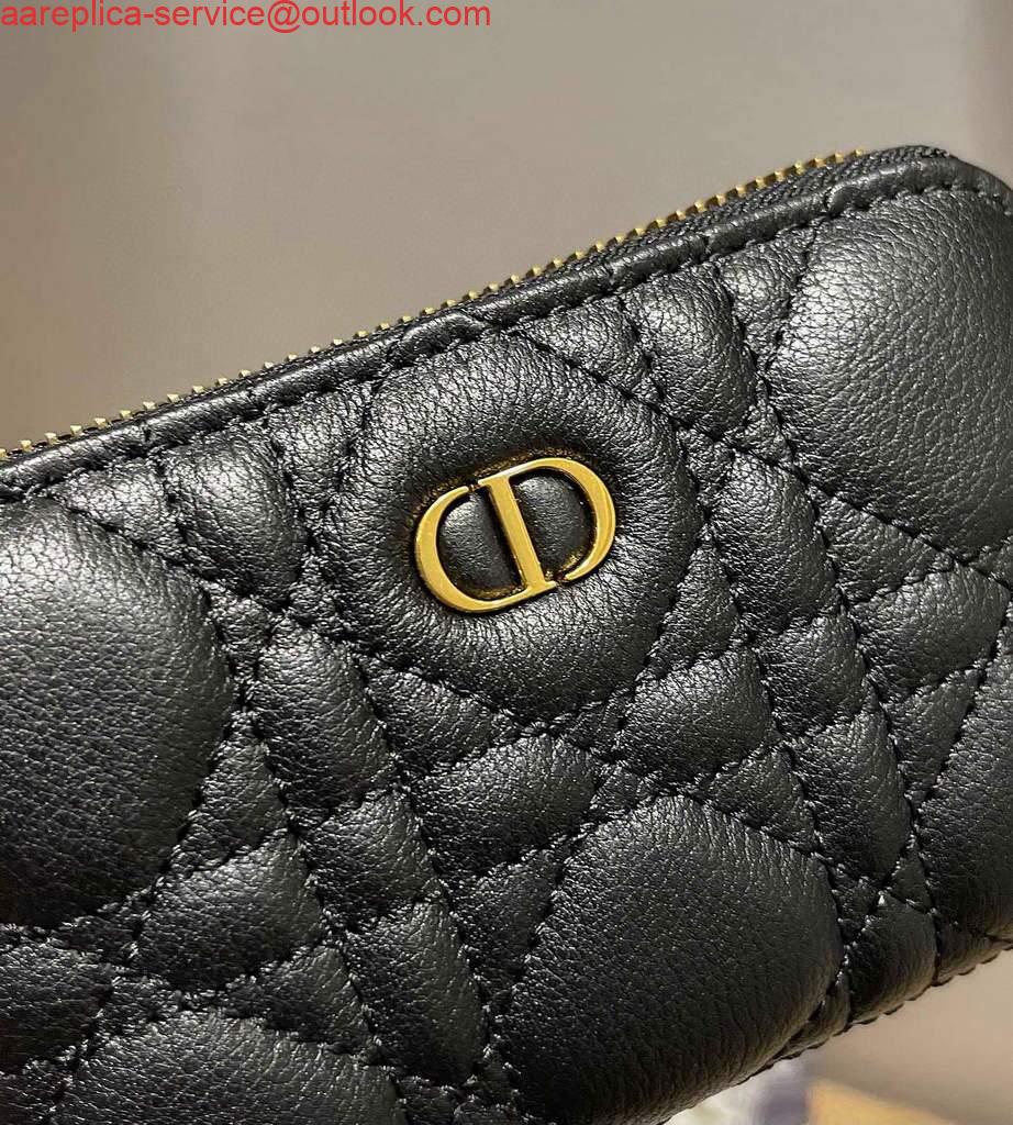 Replica Dior Caro Mini zipper clutch 5087 Black Replica Dior Caro Mini zipper clutch 5087 Black