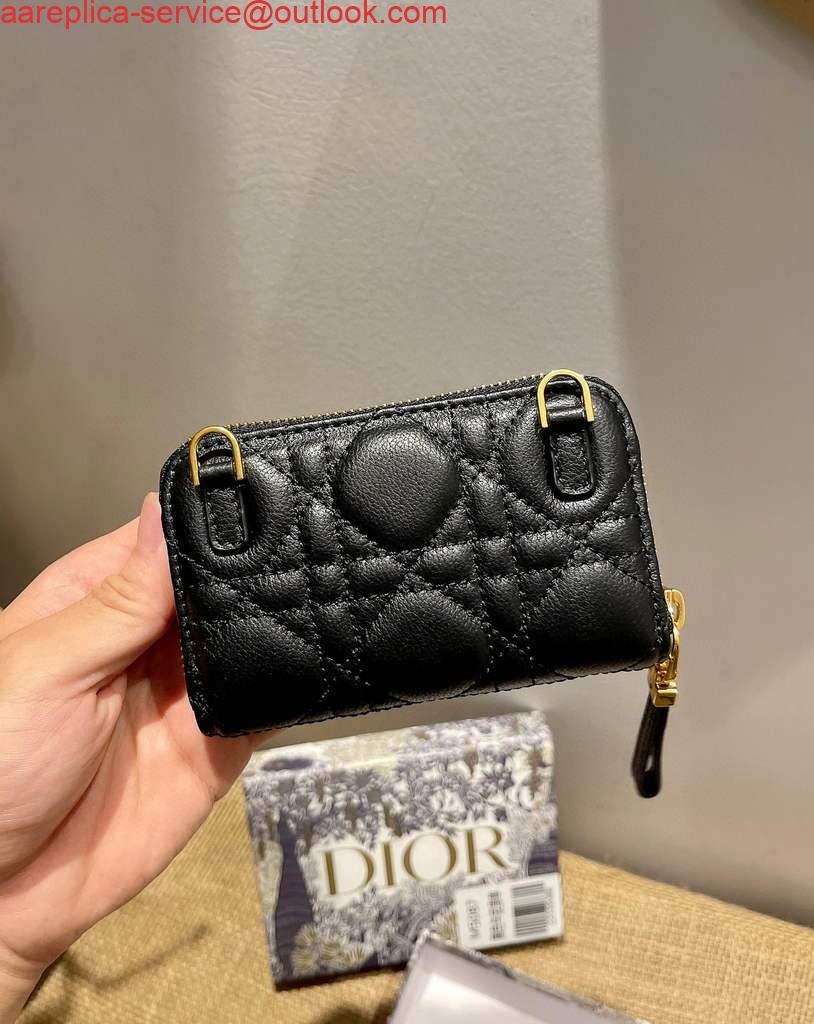 Replica Dior Caro Mini zipper clutch 5087 Black 2 Replica Dior Caro Mini zipper clutch 5087 Black 2